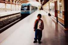 Ariel en la nueva Línea 5 de Metro de Santiago en 1997.